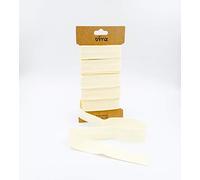 Trimz Cinta al bies de polialgodón, color crema, 25 mm x 5 m