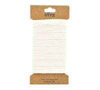 Trimz Cinta de algodón con diseño de espiga, color blanco, 15 mm x 5 m
