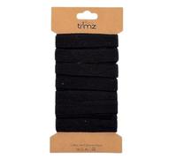 Trimz Cinta de algodón con diseño de espiga, color negro, 15 mm x 5 m