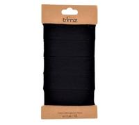 Trimz Cinta de algodón con diseño de espiga, color negro, 25 mm x 5 m