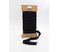 Trimz Cinta de algodón en Espiga Individual, Negro, 15mm x 5m, 5