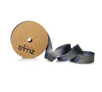 Trimz Encuadernación al bies metálica Lurex, Azul Marino/Dorado, 20m x 25mm