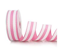 Trimz Heavy Duty Polyester Webbing, Pink/White, 10m x 40mm