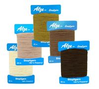 Trimz Lana para zurcir, acrílico, surtido (crema, crudo, caqui, marrón, marrón oscuro), 5 x 20 m