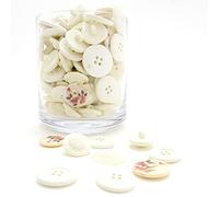 Trimz Paquete de botones de plástico y metal blancos de 250 g de formas y tamaños surtidos