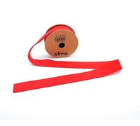 Trimz TCRED255 Ribete al bies de polialgodón, Poliéster, Rojo, 5m reel