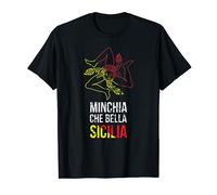 Trinacria Camiseta MINCHIA QUE HERMOSA Sicilia Camiseta