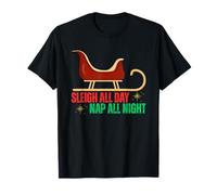 Trineo All Day Nap All Night Funny Christmas Design Camiseta