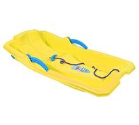 Trineo Bob con palancas de freno, cuerda de tracción, para niños, nieve, invierno, amarillo