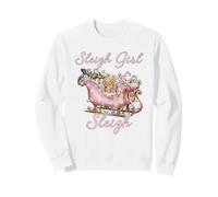 Trineo de Caramelos navideños de Groovy Pink Gingerbread Girl Sudadera