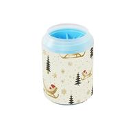 Trineo de invierno crema y dorado reutilizable para patas de perro, cerdas de silicona suave, kit de limpieza para perros y gatos