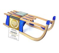 Trineo de Madera Alpenflitzer® con Respaldo 110 cm; Trineo Davos Plegable para niños; Trineo de Madera de Haya de Primera Calidad Trineo Plegable (Modelo 2023)