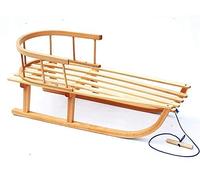 Trineo de madera para niños con respaldo y cuerda