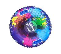 Trineo de nieve de 33,5 pulgadas, resistente al frío, manguera inflable y resistente, mango para paseos en nieve, accesorio divertido para el invierno, para actividades al aire libre, familia, niñas