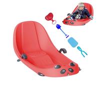 Trineo de nieve - Trineo de alto rendimiento HDPE con asas integradas y reforzadas | Trineo de asiento individual y doble con respaldo para niños pequeños, niñas