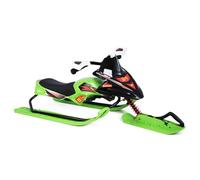 Trineo de nieve, trineo de nieve curvo con volante, tabla deslizante de trineo de esquí con cuerda retráctil, diseño duradero para diversión de invierno