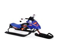 Trineo de nieve, trineo de nieve curvo con volante, tabla deslizante de trineo de esquí con cuerda retráctil, diseño duradero para diversión de invierno