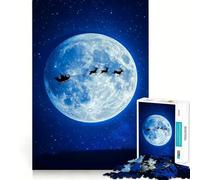 Trineo de Papá Noel en Nochebuena, 1000 Piezas, Rompecabezas para Adultos, Regalo, Juguete de lógica, Juego de ingenio, Corte preciso, Regalo Elegante (38x26cm)