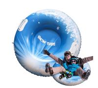 Trineo de tubo de nieve, trineo de nieve inflable para niños, juguete deportivo de esquí de 31.5 pulgadas, resistente con asas dobles para parque, parque infantil, jardín y patio trasero