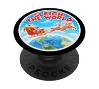 Trineo El Mundo Divertido Papá Noel Navidad Viajero Blog PopSockets PopGrip Adhesivo