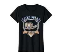 Trineo Push Season Funcional Fitness Gym Entrenamiento Fuerte Camiseta gráfica económica, Mujer, Negro, M