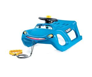 Trineo Zigi-Zet Steering- en forma de coche, con deslizadores de acero y cuerda - con volante y bocina