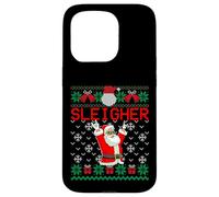 Trinero Heavy Metal Music Hail Santa Ugly Christmas Sweater Carcasa para iPhone 15 Pro