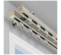 Tringle à Rideau Murale Système de Rail Double Coulissant en aluminio Robuste Ensemble 200 cm Idéal pour Décoration Intérieure Couleur Champagne