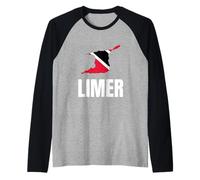 Trinidad Tobago Limer Heart Flag Caribbean Pride Culture Camiseta Manga Raglan