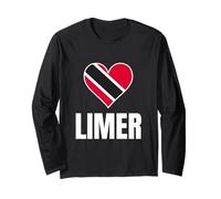 Trinidad Tobago Limer Heart Flag Caribbean Pride Culture Manga Larga