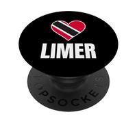 Trinidad Tobago Limer Heart Flag Caribbean Pride Culture PopSockets PopGrip Adhesivo
