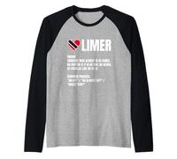 Trinidad Tobago Limer Word Def Heart Flag Caribbean Pride Camiseta Manga Raglan