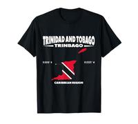 Trinidad y Tobago Mapa Diseño con Coordenadas y Apodo Camiseta
