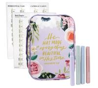 Trinity Church Supply Estuche floral para la Biblia con resaltadores y pestañas de capítulo, juego de regalo religioso para mujeres, 6.5 x 9.5 pulgadas