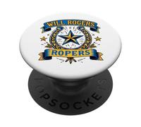 Trinity Love Clothing Co. Escudo de Tulsa Will Rodger Roper PopSockets PopGrip Adhesivo