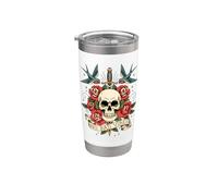 Trinity Love Clothing Co. No Bad Vibes Tattoo inspirado Vaso térmico de acero inoxidable de doble pared
