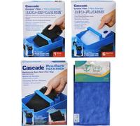 Trinity Treats Cascade 1200/1500 - Kit de mantenimiento y filtro de repuesto para recipientes, incluye paño de limpieza de microfibra (almohadillas de fibra de polietileno, bio-esponja, bolsas de