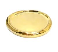 Trinket Dish, Bandeja de Placa para Joyas, Bandeja de Cerámica, Pequeña para Llaves, Decoración para Pasillo,Mesa, Regalo de Cumpleaños para Mujeres (Pequeño círculo Dorado)