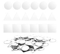 Trinkrittey 120 espejos pequeños para manualidades, 4 formas, triángulos, redondos, rombos, autoadhesivos, pequeños espejos de cristal para manualidades, decoración de pared, baño, artesanía