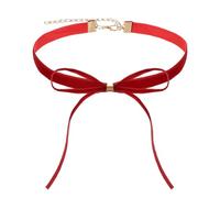 Trinkrittey Gargantilla de encaje de terciopelo rojo con lazo rojo gótico para mujer, accesorios de joyería de fiesta
