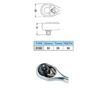Trinquete 3/8" HANS 3/8 pulgadas (72 dientes)