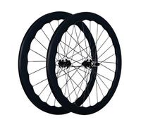 Trinquete 36T Juego De Ruedas De Bicicleta De Carretera 700c Rueda De Ciclismo Sin Cámara 5045/5853mm Llanta De Carbono Eje Pasante con Bloqueo Central, XDR 12 Velocidades Cassette(Black B,5853mm)