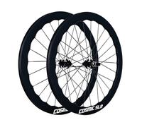 Trinquete 36T Juego De Ruedas De Bicicleta De Carretera 700c Rueda De Ciclismo Sin Cámara 5045/5853mm Llanta De Carbono Eje Pasante con Bloqueo Central, XDR 12 Velocidades Cassette(Black A,5045mm)