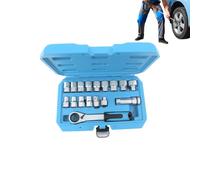 Trinquete de zócalo, mini llave de trinquete resistente con broca, mini llave de carraca, para vehículo, coche, bicicleta, hogar, fábrica, mecánico, taller automotriz