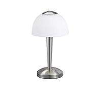 Trio 529990107 Serie 5299 - Sobremesa, bombilla incluida, SMD, LED, 5 W, 400 lm, 3000 K, 230 V IP20, alto 28 cm, diámetro 15,5 cm, metal, níquel mate