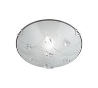 Trio 602400106 Serie 6024 - Plafón, bombilla excluida, E27, 40 W, 230 V, A++, E, IP20, alto 9,5 cm, diámetro 25 cm, metal, cromo