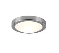 Trio 6801011-06 Serie 6801 - Plafón, bombilla excluida, E27, 60 W, 230 V, A++, E, IP44, alto 8 cm, diámetro 31,5 cm, metal, cromo