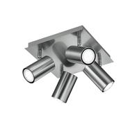 Trio 802430407 Serie 8024 - Focos con 4 luces, bombillas excluidas, GU10, 35 W, 230 V, A++, E, IP20, 15 x 24 x 24 cm, metal, níquel mate