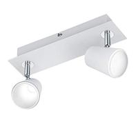 Trio 873170231 - Foco de 2 bombillas, SMD LED, 6 W, 550 lm, 3000K metal estera blanca IP20, color blanco