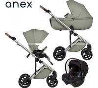 Trio Anex Eli Excite (Capazo,Chasis,Asiento Silla de Paseo ,Silla de Coche Cosmo y Adaptadores para Grupo 0+)
